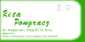 rita pongracz business card